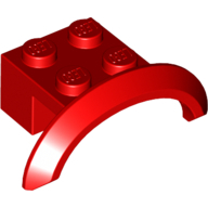 Lego auto blatník 4x2 1/2 x1, červená (6143434, 6170507)
